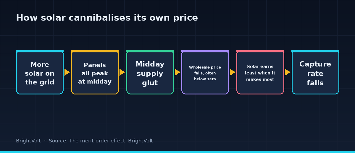 How solar erodes its own price