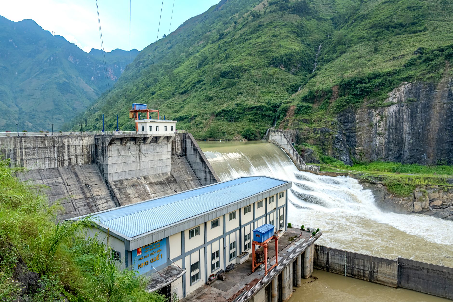 Inside a hydroelectric power station