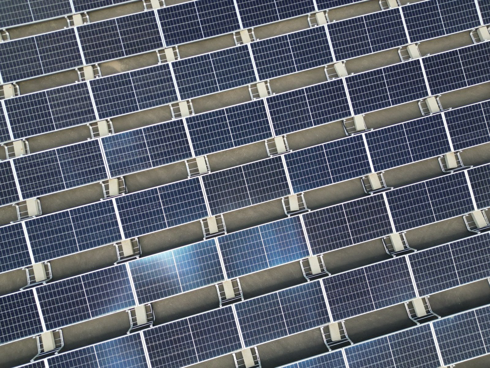 A large utility-scale solar farm seen from the air
