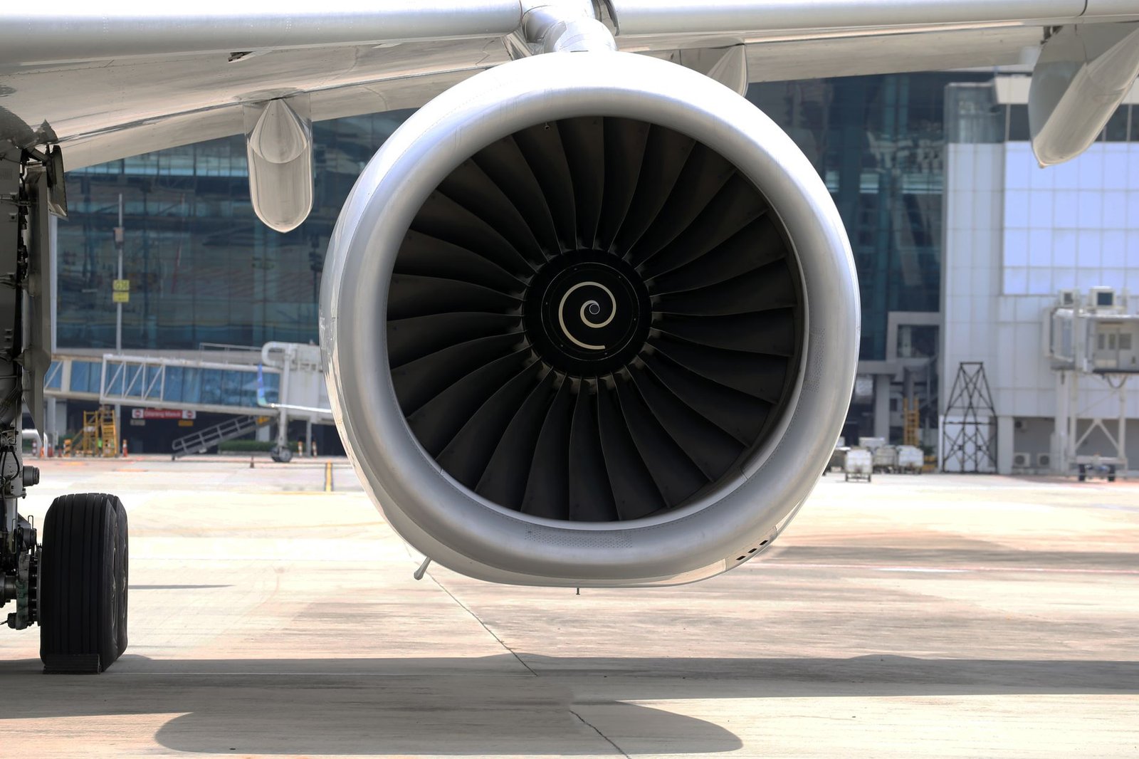 A jet engine on the wing of an aircraft, the kind of application where fuel's energy density is hardest to replace
